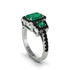Emerald Three Halo Radiance Engagement Ring - Emely No. 36