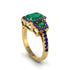 Emerald Three Halo Radiance Engagement Ring - Emely No. 64