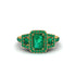 Emerald Three Halo Radiance Engagement Ring - Emely No. 19 image 2