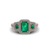 Emerald Three Halo Radiance Engagement Ring - Emely No. 5 image 2