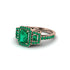 Emerald Three Halo Radiance Engagement Ring - Emely No. 20 image 3