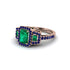 Emerald Three Halo Radiance Engagement Ring - Emely No. 65 image 3