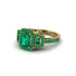 Emerald Three Halo Radiance Engagement Ring - Emely No. 19 image 3