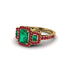 Emerald Three Halo Radiance Engagement Ring - Emely No. 49 image 3