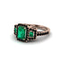 Emerald Three Halo Radiance Engagement Ring - Emely No. 35 image 3