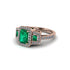 Emerald Three Halo Radiance Engagement Ring - Emely No. 5