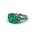 Emerald Three Halo Radiance Engagement Ring - Emely No. 21 image 3