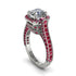 Diamond Three Halo Milgrain Engagement Ring - Mira No. 48