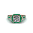Diamond Three Halo Milgrain Engagement Ring - Mira No. 17 image 2