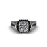 Diamond Three Halo Milgrain Engagement Ring - Mira No. 33