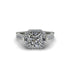 Diamond Three Halo Milgrain Engagement Ring - Mira No. 3