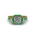 Diamond Three Halo Milgrain Engagement Ring - Mira No. 16