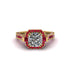 Diamond Three Halo Milgrain Engagement Ring - Mira No. 46 image 2