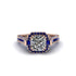 Diamond Three Halo Milgrain Engagement Ring - Mira No. 62