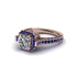 Diamond Three Halo Milgrain Engagement Ring - Mira No. 62