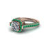 Diamond Three Halo Milgrain Engagement Ring - Mira No. 17 image 3