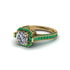 Diamond Three Halo Milgrain Engagement Ring - Mira No. 16 image 3