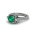Emerald Three Halo Milgrain Engagement Ring - Mira No. 6