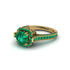 Emerald Three Halo Milgrain Engagement Ring - Mira No. 19 image 3