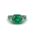 Emerald Three Halo Milgrain Engagement Ring - Mira No. 21 image 3