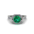 Emerald Three Halo Milgrain Engagement Ring - Mira No. 6 image 3