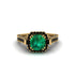 Emerald Three Halo Milgrain Engagement Ring - Mira No. 34