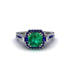 Emerald Three Halo Milgrain Engagement Ring - Mira No. 66 image 3