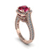 Ruby Three Halo Milgrain Engagement Ring - Mira No. 11 image 1