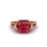 Ruby Three Halo Milgrain Engagement Ring - Mira No. 55
