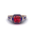 Ruby Three Halo Milgrain Engagement Ring - Mira No. 71 image 2