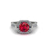 Ruby Three Halo Milgrain Engagement Ring - Mira No. 12 image 2