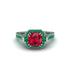 Ruby Three Halo Milgrain Engagement Ring - Mira No. 27 image 2