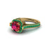Ruby Three Halo Milgrain Engagement Ring - Mira No. 25 image 3