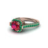 Ruby Three Halo Milgrain Engagement Ring - Mira No. 26 image 3