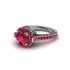 Ruby Three Halo Milgrain Engagement Ring - Mira No. 57 image 3