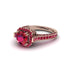 Ruby Three Halo Milgrain Engagement Ring - Mira No. 56 image 3