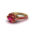 Ruby Three Halo Milgrain Engagement Ring - Mira No. 55 image 3