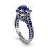Sapphire Three Halo Milgrain Engagement Ring - Mira No. 75 image 1