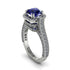 Sapphire Three Halo Milgrain Engagement Ring - Mira No. 15 image 1
