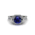 Sapphire Three Halo Milgrain Engagement Ring - Mira No. 15 image 2