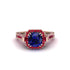 Sapphire Three Halo Milgrain Engagement Ring - Mira No. 59 image 2