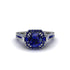 Sapphire Three Halo Milgrain Engagement Ring - Mira No. 75 image 2
