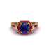 Sapphire Three Halo Milgrain Engagement Ring - Mira No. 58 image 2