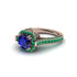 Sapphire Three Halo Milgrain Engagement Ring - Mira No. 29 image 3