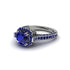Sapphire Three Halo Milgrain Engagement Ring - Mira No. 75 image 3