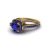 Sapphire Three Halo Milgrain Engagement Ring - Mira No. 73 image 3