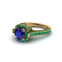 Sapphire Three Halo Milgrain Engagement Ring - Mira No. 28 image 3