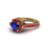 Sapphire Three Halo Milgrain Engagement Ring - Mira No. 58 image 3