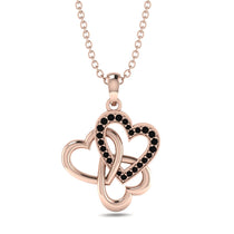 Three Hearts Intertwined Black Diamond Necklace - Harlow No. 8 image 1