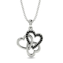 Three Hearts Intertwined Black Diamond Necklace - Harlow No. 9 image 1